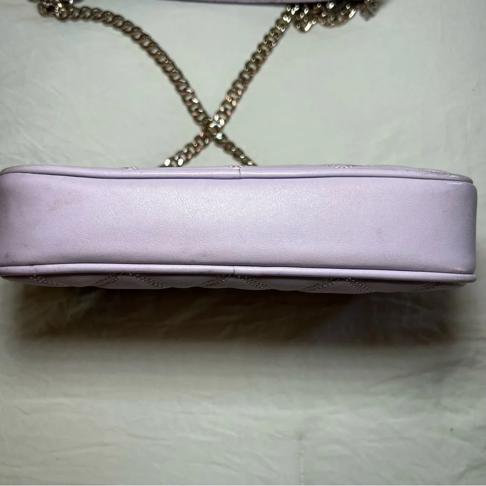 Kate Spade Carey Mini Quilted Crossbody Purse Chain Strap - Lilac / Light Purple